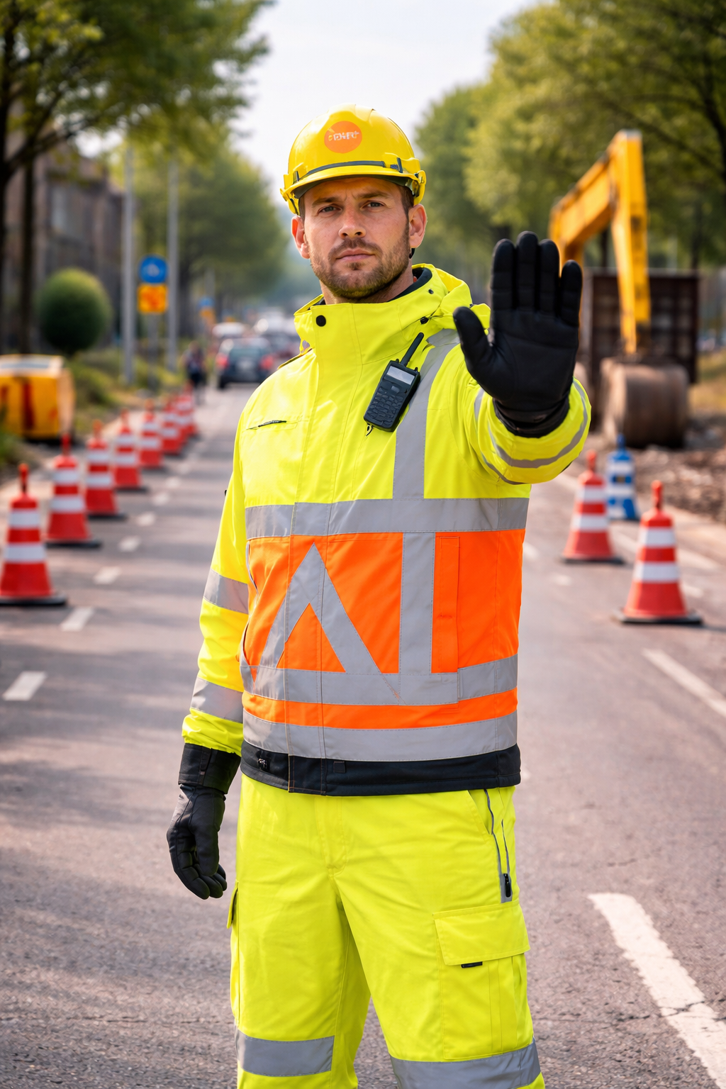 Verkeersregelaar bij wegwerkzaamheden